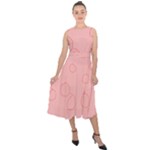Drawing-2 Sketchpad Midi Tie-Back Chiffon Dress