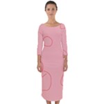 Drawing-2 Sketchpad Quarter Sleeve Midi Bodycon Dress