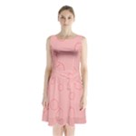 Drawing-2 Sketchpad Sleeveless Waist Tie Chiffon Dress