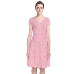 Short Sleeve Front Wrap Dress 