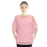 Drawing-2 Sketchpad Batwing Chiffon Blouse