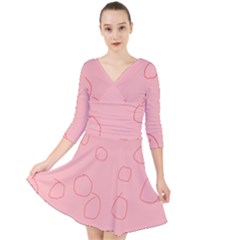 Quarter Sleeve Front Wrap Dress 