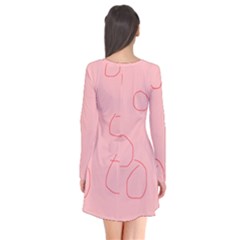 Long Sleeve V-neck Flare Dress 