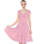 Drawing-2 Sketchpad Cap Sleeve Front Wrap Midi Dress