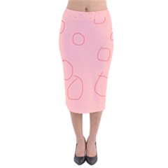 Velvet Midi Pencil Skirt 