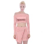 Drawing-2 Sketchpad Off Shoulder Top with Mini Skirt Set