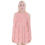 Drawing-2 Sketchpad Velvet Long Sleeve Shoulder Cutout Dress