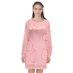 Long Sleeve Chiffon Shift Dress  