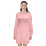 Drawing-2 Sketchpad Long Sleeve Chiffon Shift Dress 