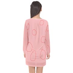 Long Sleeve Chiffon Shift Dress  