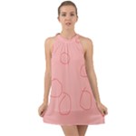 Drawing-2 Sketchpad Halter Tie Back Chiffon Dress