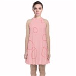 Drawing-2 Sketchpad Velvet Halter Neckline Dress 