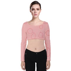 Velvet Long Sleeve Crop Top 