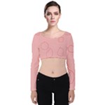 Drawing-2 Sketchpad Velvet Long Sleeve Crop Top