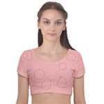 Drawing-2 Sketchpad Velvet Short Sleeve Crop Top 