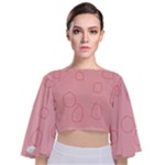 Drawing-2 Sketchpad Tie Back Butterfly Sleeve Chiffon Top