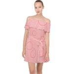 Drawing-2 Sketchpad Off Shoulder Chiffon Dress