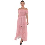 Drawing-2 Sketchpad Off Shoulder Open Front Chiffon Dress