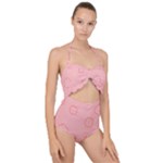 Drawing-2 Sketchpad Scallop Top Cut Out Swimsuit