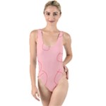 Drawing-2 Sketchpad High Leg Strappy Swimsuit