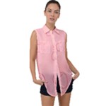 Drawing-2 Sketchpad Sleeveless Chiffon Button Shirt