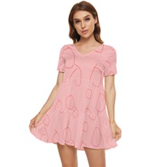 Tiered Short Sleeve Babydoll Dress 