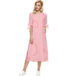 Drawing-2 Sketchpad Bow Sleeve Chiffon Midi Dress