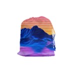 Outrun-vaporwave-hd-wallpaper-preview Drawstring Pouch (Medium)