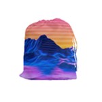 Outrun-vaporwave-hd-wallpaper-preview Drawstring Pouch (Large)
