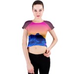 Outrun-vaporwave-hd-wallpaper-preview Crew Neck Crop Top