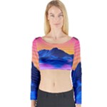 Outrun-vaporwave-hd-wallpaper-preview Long Sleeve Crop Top