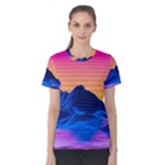 Outrun-vaporwave-hd-wallpaper-preview Women s Cotton Tee