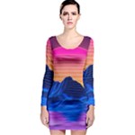Outrun-vaporwave-hd-wallpaper-preview Long Sleeve Bodycon Dress