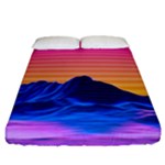 Outrun-vaporwave-hd-wallpaper-preview Fitted Sheet (California King Size)