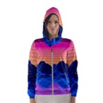 Outrun-vaporwave-hd-wallpaper-preview Women s Hooded Windbreaker