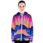 Outrun-vaporwave-hd-wallpaper-preview Women s Zipper Hoodie