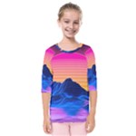 Outrun-vaporwave-hd-wallpaper-preview Kids  Quarter Sleeve Raglan Tee
