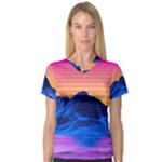Outrun-vaporwave-hd-wallpaper-preview V-Neck Sport Mesh Tee