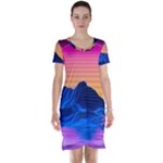 Outrun-vaporwave-hd-wallpaper-preview Short Sleeve Nightdress