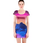 Outrun-vaporwave-hd-wallpaper-preview Short Sleeve Bodycon Dress
