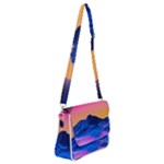 Outrun-vaporwave-hd-wallpaper-preview Shoulder Bag with Back Zipper