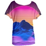 Outrun-vaporwave-hd-wallpaper-preview Women s Oversized Tee