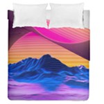 Outrun-vaporwave-hd-wallpaper-preview Duvet Cover Double Side (Queen Size)