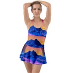 Outrun-vaporwave-hd-wallpaper-preview Ruffle Top Dress Swimsuit