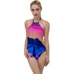 Outrun-vaporwave-hd-wallpaper-preview Go with the Flow One Piece Swimsuit