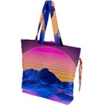 Outrun-vaporwave-hd-wallpaper-preview Drawstring Tote Bag