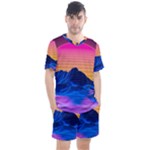 Outrun-vaporwave-hd-wallpaper-preview Men s Mesh Tee and Shorts Set