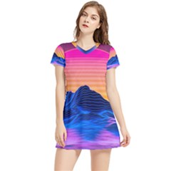 Short Sleeve V-Neck Dress 