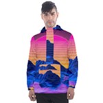 Outrun-vaporwave-hd-wallpaper-preview Men s Front Pocket Pullover Windbreaker