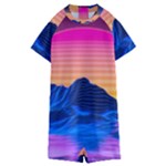 Outrun-vaporwave-hd-wallpaper-preview Kids  Boyleg Half Suit Swimwear